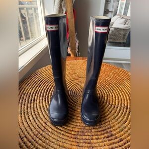 Hunter Navy Tall Boots